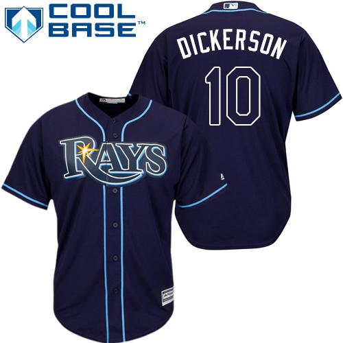 Rays #10 Corey Dickerson Dark Blue Cool Base Stitched Youth MLB Jersey